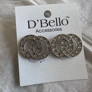 Silver Crystal Interlocking Earrings